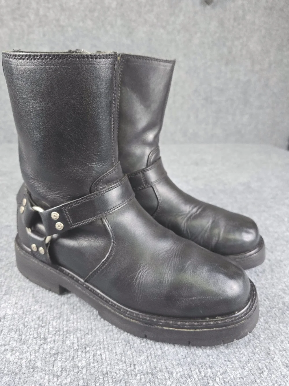 Harley-Davidson Men's Side Street Black Leather Harness Boots Size 8 / EUR 41